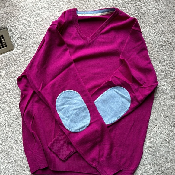 Stenströms magenta/light blue vee neck pullover sweater. - Picture 3 of 5